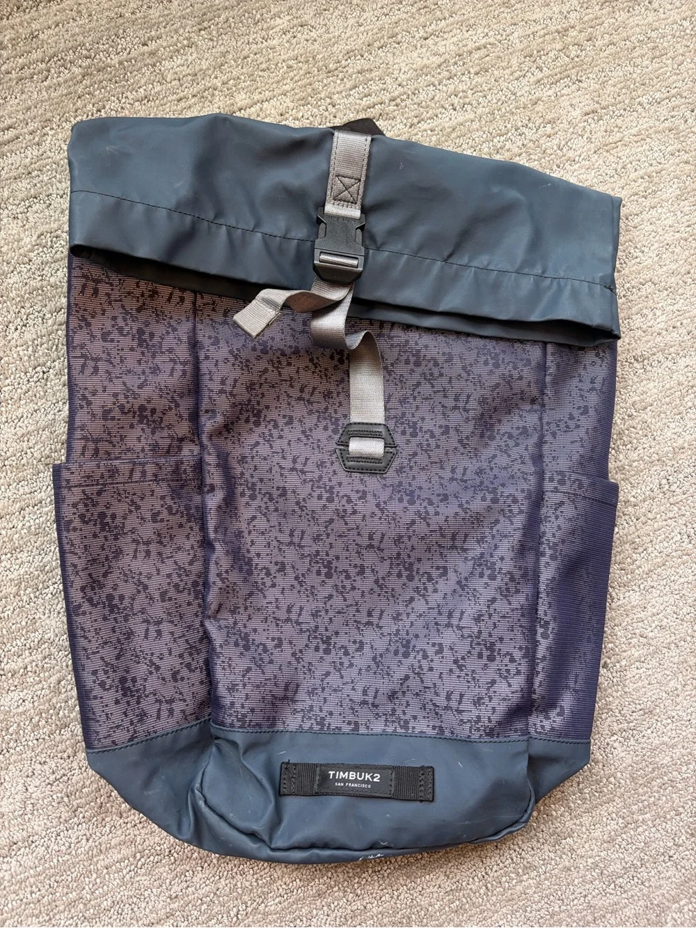Timbuk2 Navy Patterned Roll-Top Backpack